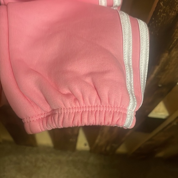 Adidas Pink Polar Fleece Sweatpants White Stripes bottoms NEW Sz 24Mos - Picture 8 of 11